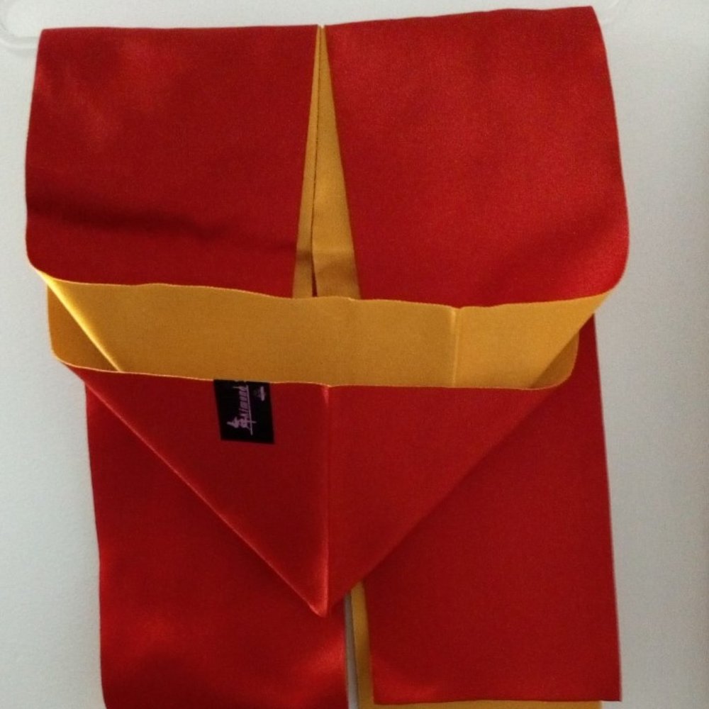 Vibrant Red and Yellow Kimono with Traditional Elegance